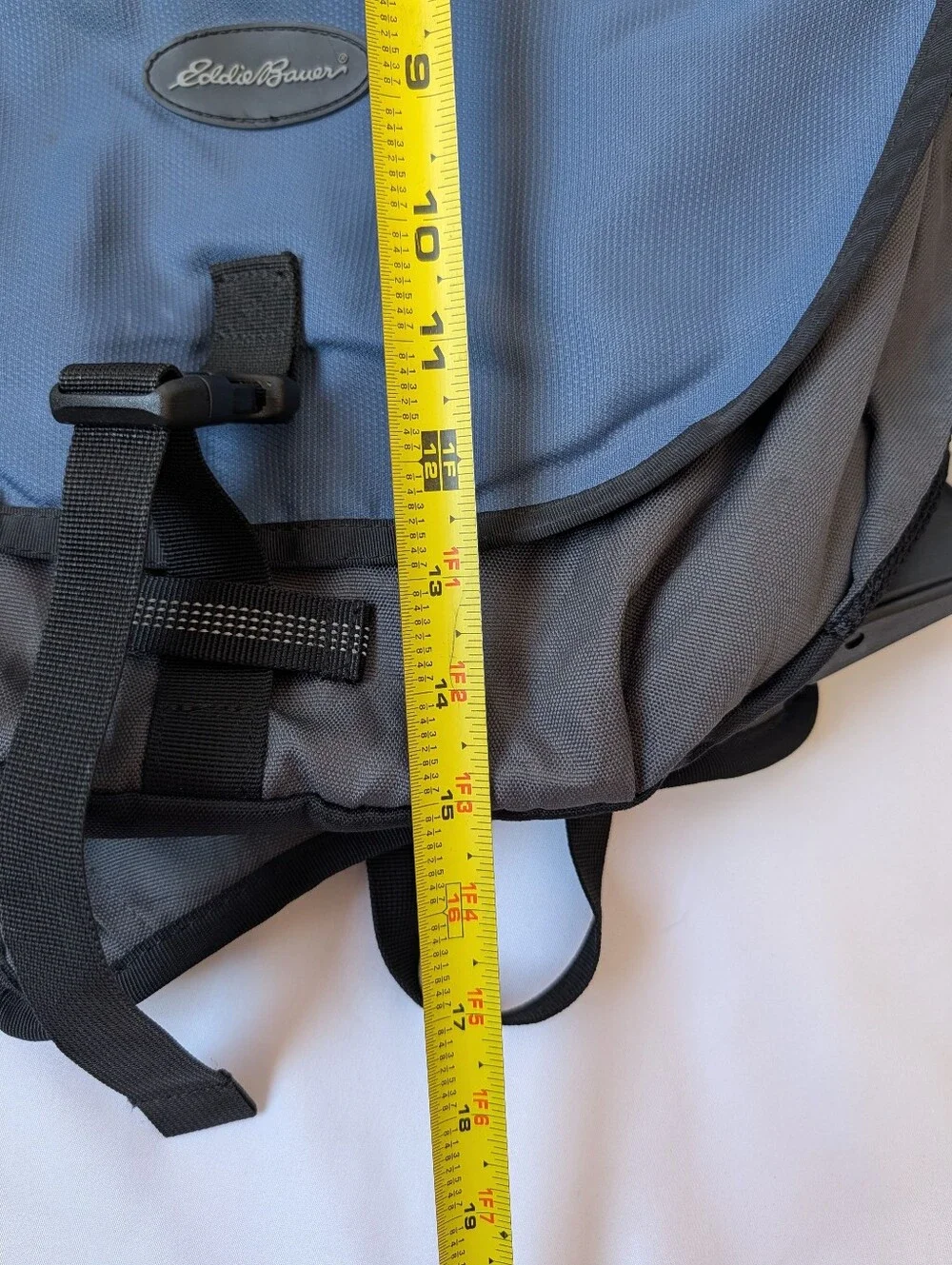 Eddie Bauer Convertible Backpack Messenger Laptop Bag Gray Blue Travel Commuter